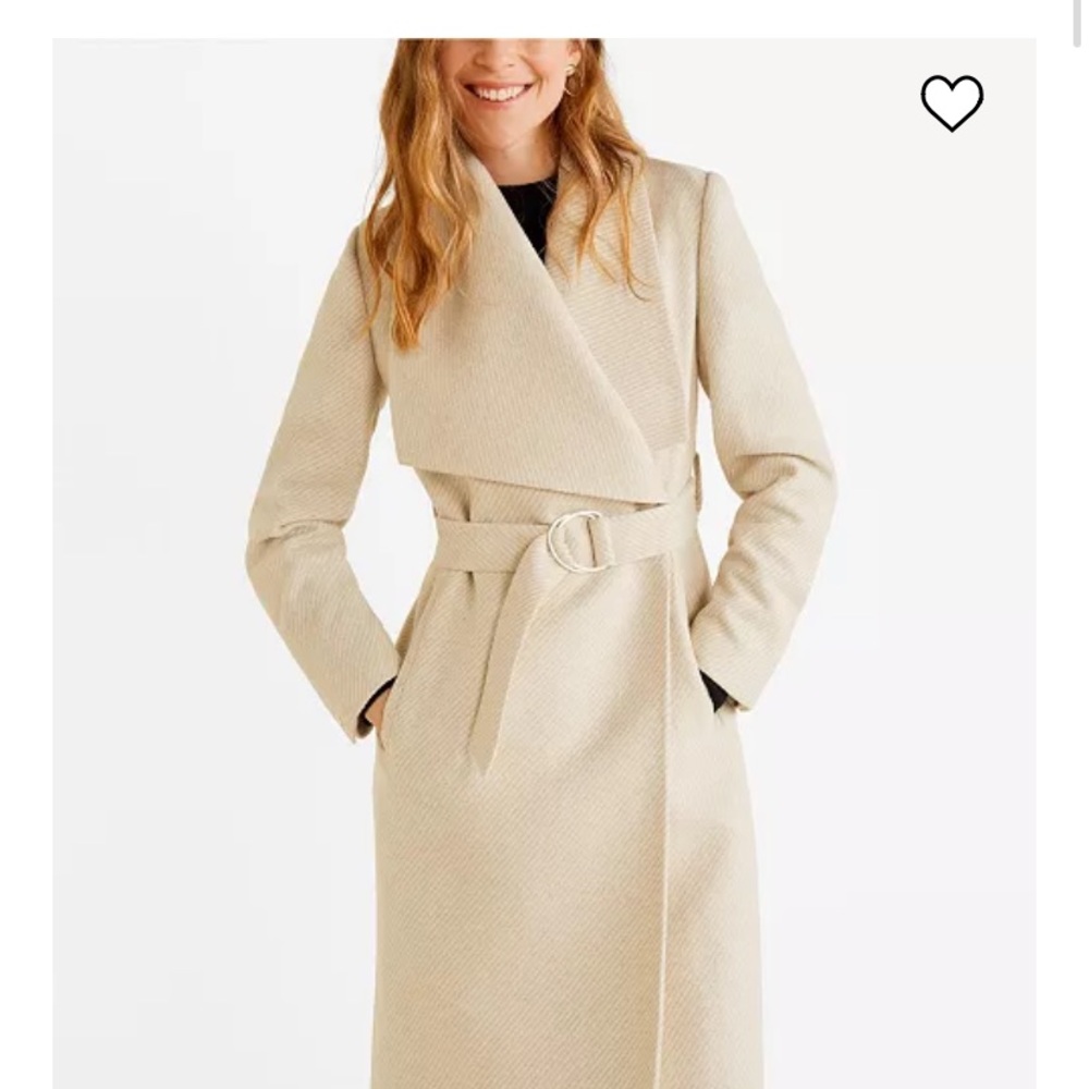 SOLD MNG Basics Cream Belted Coat